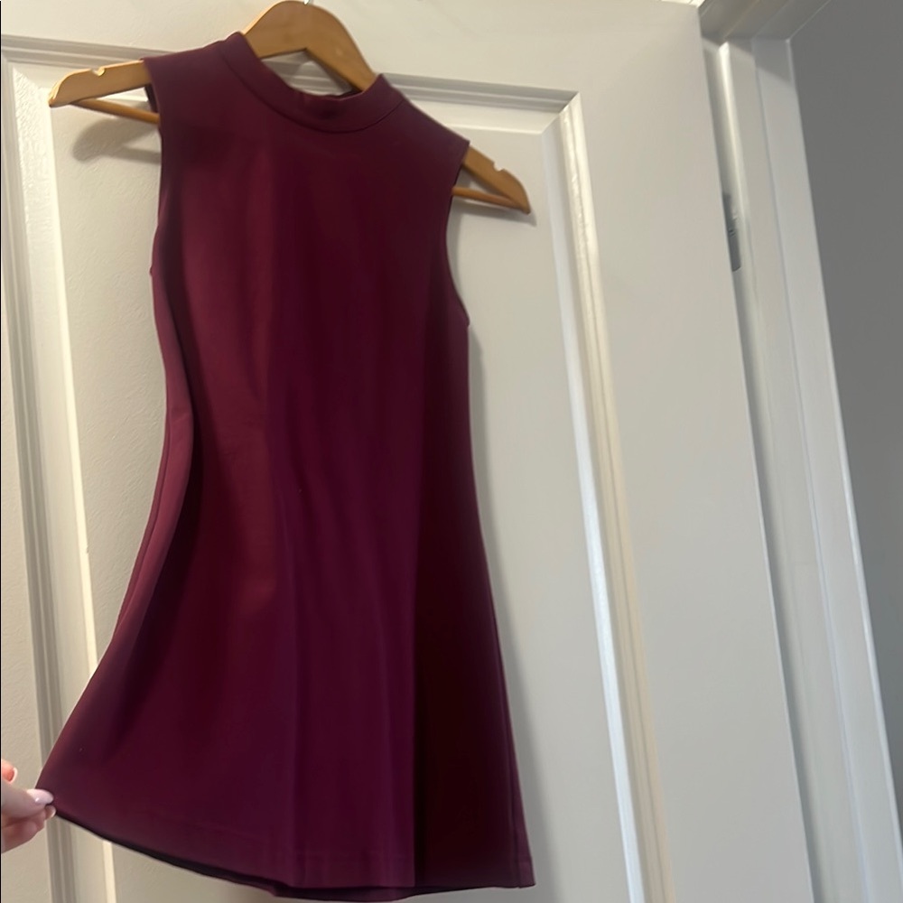 Elegant Sleeveless Burgundy Dress